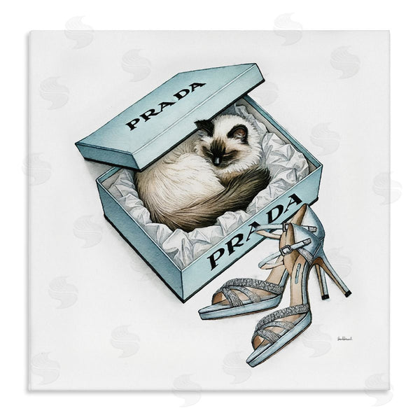 stupell industries Amanda Greenwood | Sleepy Kitten in Shoebox Wall Art