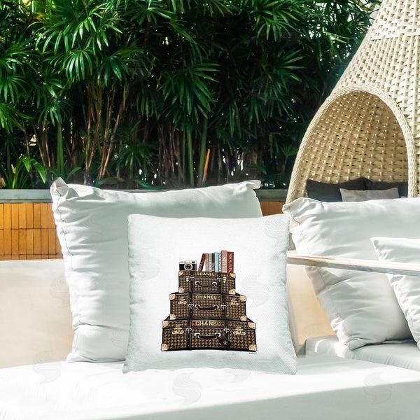 Stupell Industries Amanda Greenwood | Travel Vintage Luggage & Books Printed Throw Pillow