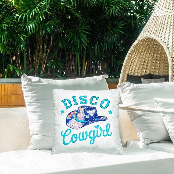 Stupell Industries Amanda Greenwood | Turquoise Disco Cowgirl Printed Throw Pillow