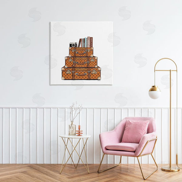 Stupell Industries Amanda Greenwood | Vintage Glam Luggage Stack Wall Art