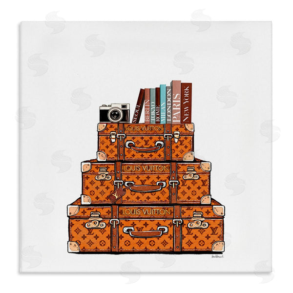 stupell industries Amanda Greenwood | Vintage Glam Luggage Stack Wall Art