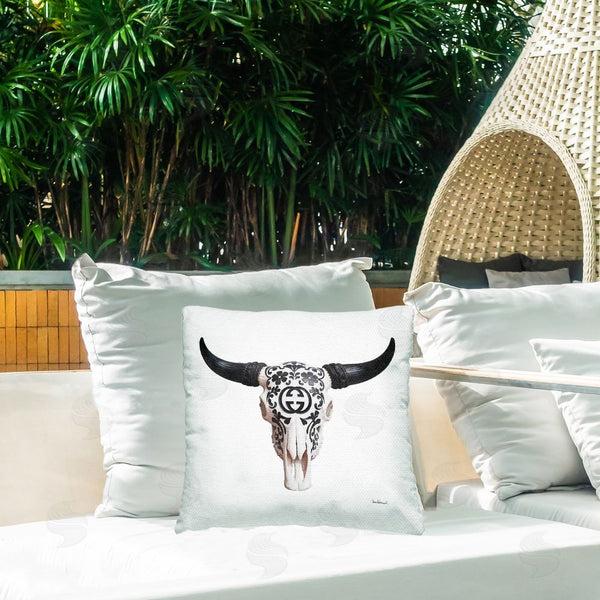 Stupell Industries Amanda Greenwood | Western Fashion Skull Printed Throw Pillow