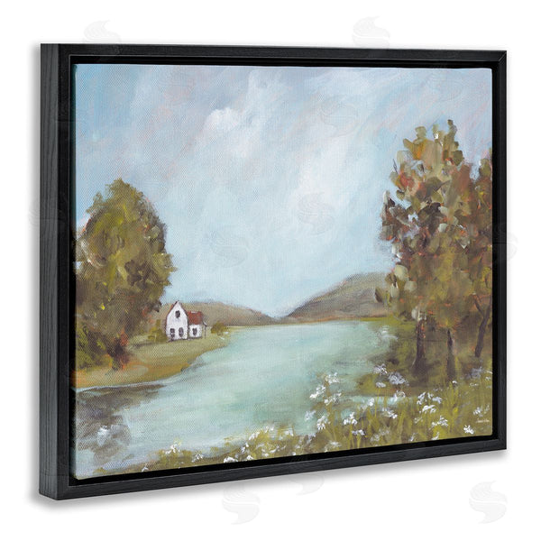 Stupell Industries Amanda Hilburn | Distant Cottage Across River