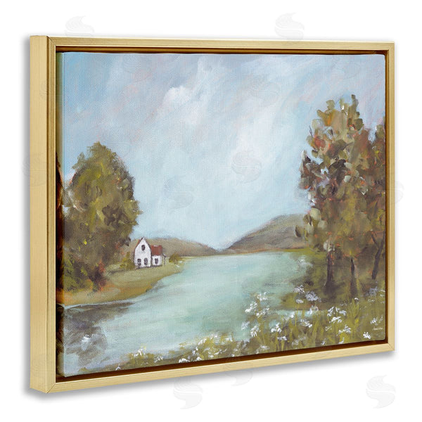 Stupell Industries Amanda Hilburn | Distant Cottage Across River