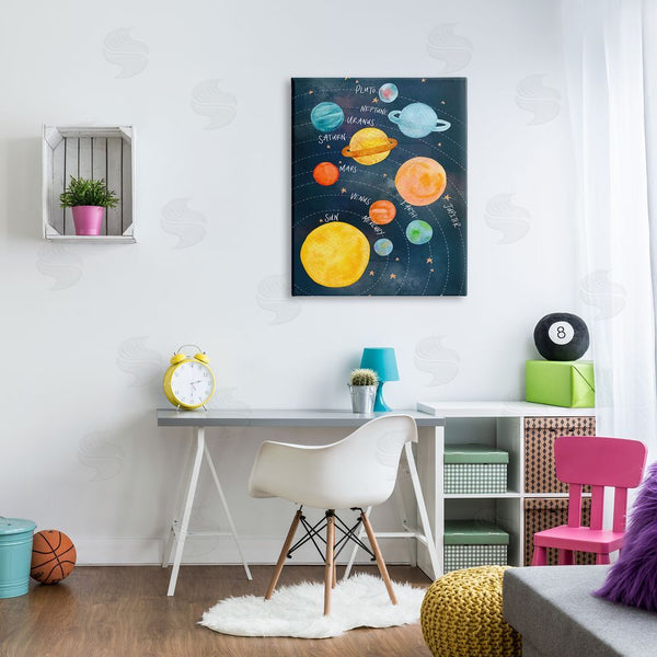 Stupell Industries Amanda Houston | Milky Way Planets In Orbit Playful Solar System Wall Art