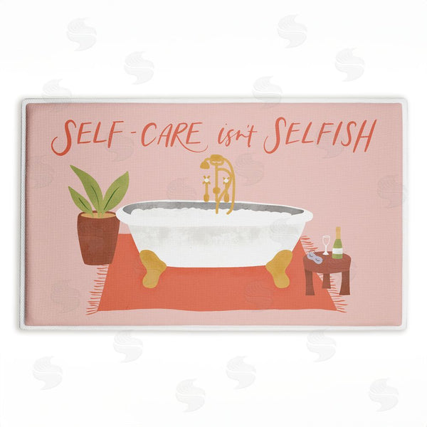 stupell industries Amanda Houston | Self Care Isn't Selfish Plush Bath Mat