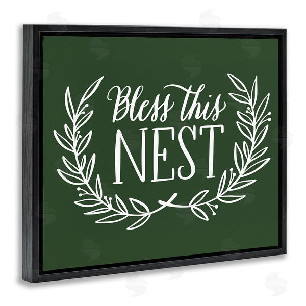 Stupell Industries Amanda McGee | Bless This Nest Laurel Wreath Crown Foliage Wall Art
