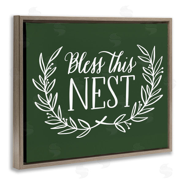 Stupell Industries Amanda McGee | Bless This Nest Laurel Wreath Crown Foliage Wall Art