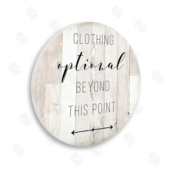 stupell industries Amanda Murray | Clothing Optional Beyond This Point Sign Rustic Pattern Wall Art