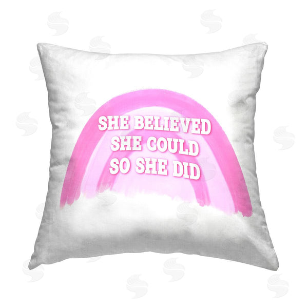 stupell industries Amber Clarkson | Believed She Could Printed Throw Pillow