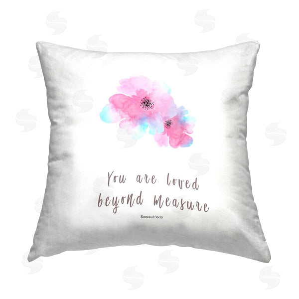 stupell industries Amber Clarkson | Loved Beyond Measure Proverb Printed Throw Pillow