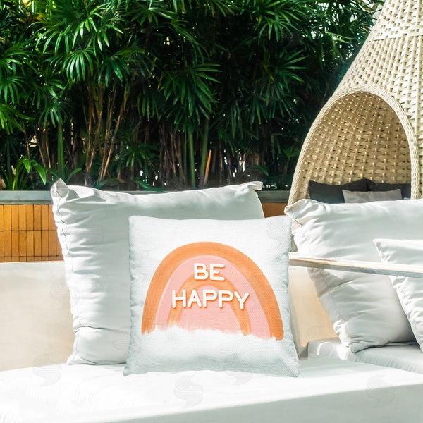Stupell Industries Amber Clarkson | Orange Be Happy Printed Throw Pillow