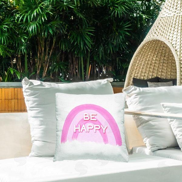 Stupell Industries Amber Clarkson | Purple Be Happy Printed Throw Pillow