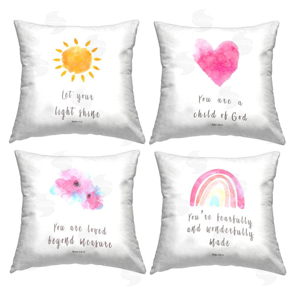 stupell industries Amber Clarkson | Uplifting Religious Proverbs Printed Throw Pillow Set