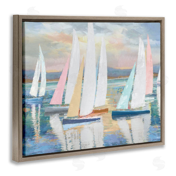 Stupell Industries Amber Sterling | Abstract & Pastel Sailboat Fleet