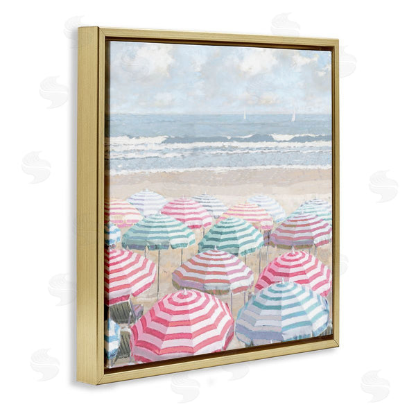 Stupell Industries Amber Sterling | Bright Beach Umbrellas Scene