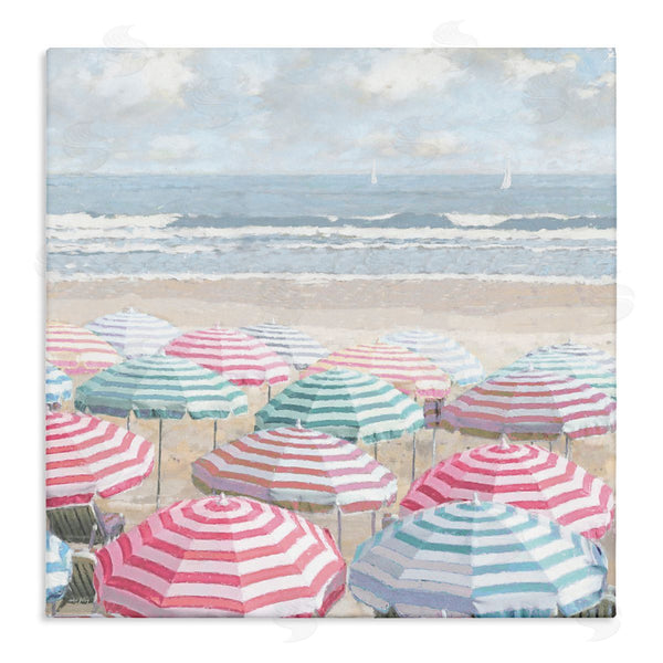 stupell industries Amber Sterling | Bright Beach Umbrellas Scene