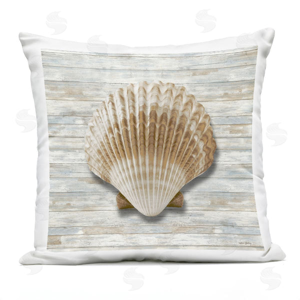 Stupell Industries Amber Sterling | Clam Shell On Shiplap Printed Throw Pillow
