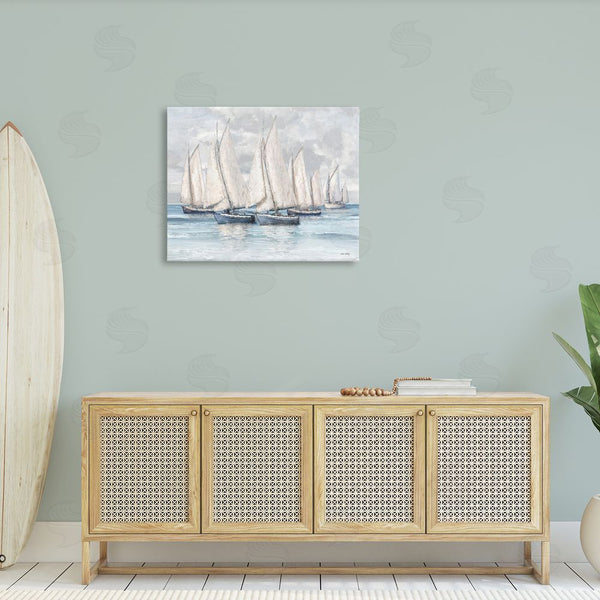 Stupell Industries Amber Sterling | Cloudy Sailboat Fleet Wall Art