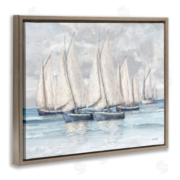 Stupell Industries Amber Sterling | Cloudy Sailboat Fleet Wall Art