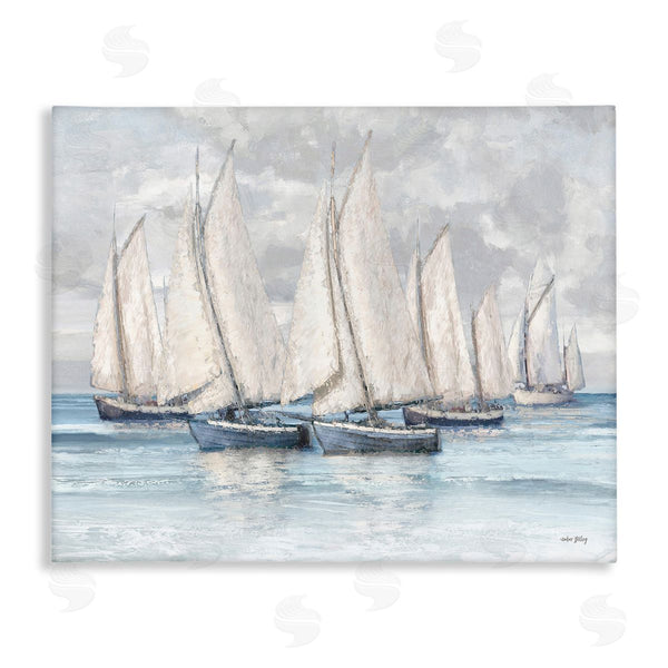 stupell industries Amber Sterling | Cloudy Sailboat Fleet Wall Art