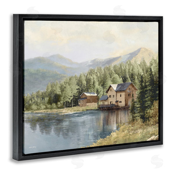 Stupell Industries Amber Sterling | Lakeside Cabin With Mountain View
