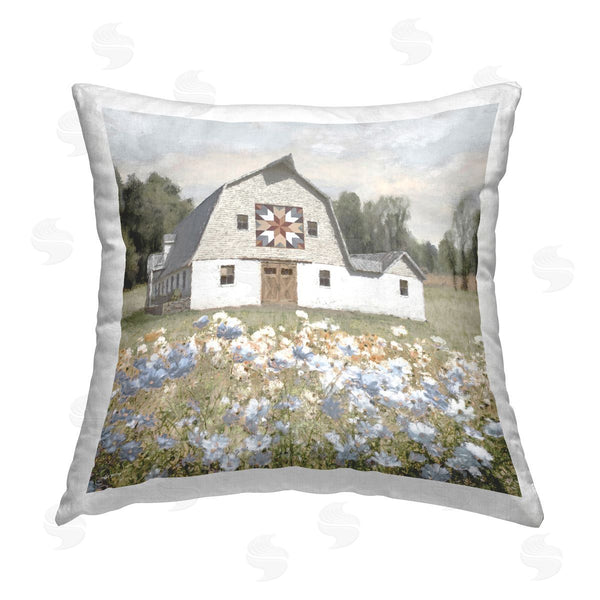 stupell industries Amber Sterling | Meadow View & Barn Printed Throw Pillow