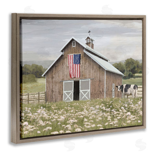 Stupell Industries Amber Sterling | Patriotic Barn & Cow