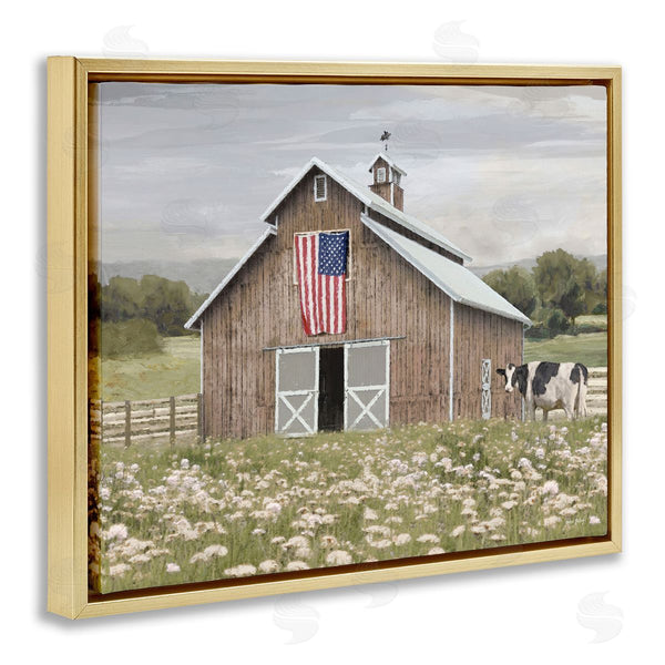 Stupell Industries Amber Sterling | Patriotic Barn & Cow