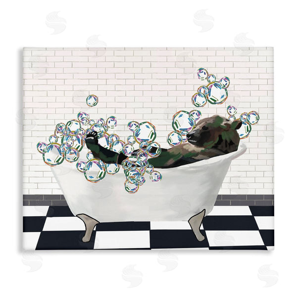 stupell industries Amelia Noyes | Bear in Bubble Bath Wall Art