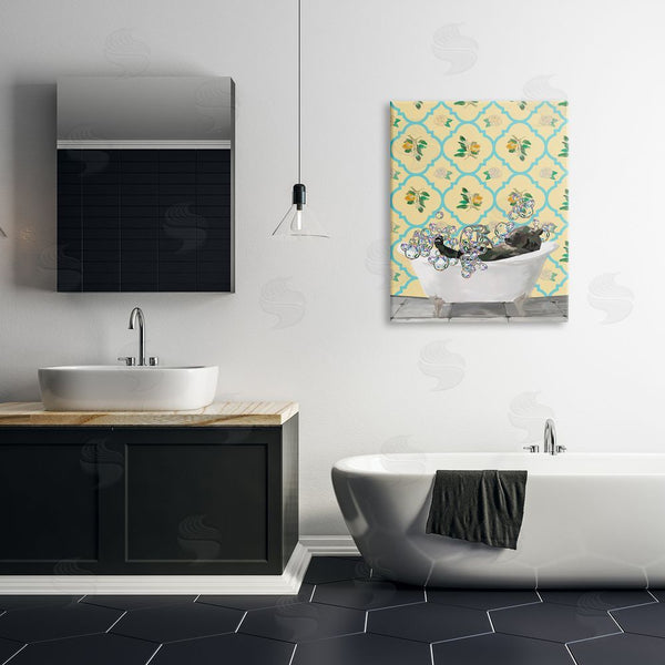 Stupell Industries Amelia Noyes | Bear In Patterned Bathroom Wall Art