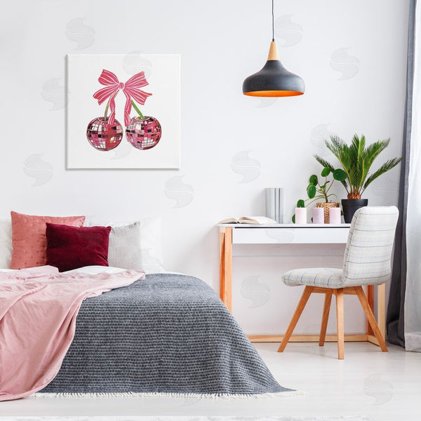 Stupell Industries Amelia Noyes | Cherries & Striped Bow Wall Art