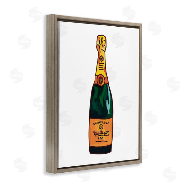 Stupell Industries Amelia Noyes | Classy Champagne Wine Bottle Kitchen Bar Beverage Wall Art