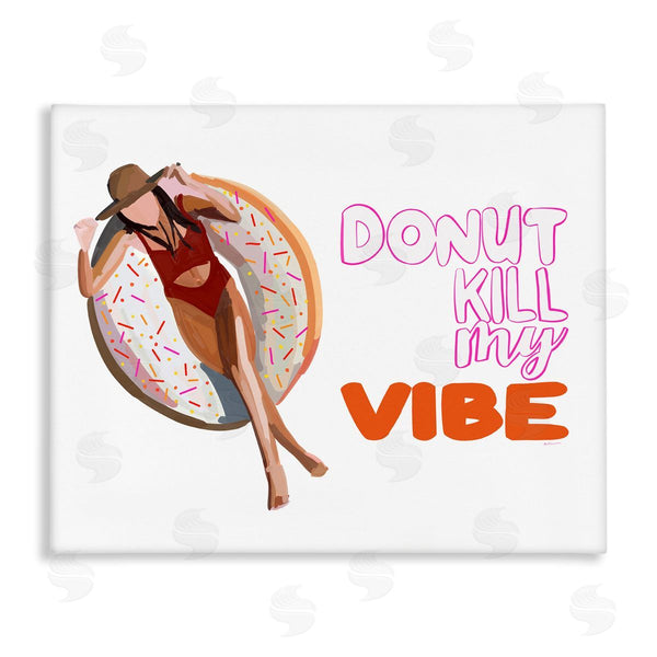 stupell industries Amelia Noyes | Donut Kill My Vibe Relaxing Pool Float Girl Wall Art