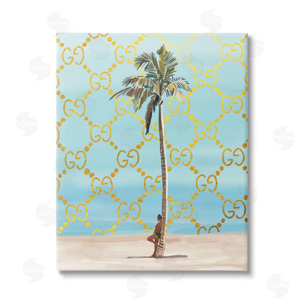 stupell industries Amelia Noyes | Glam Pattern Palm Tree Wall Art