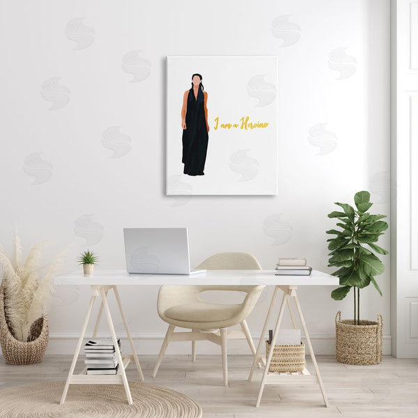 Stupell Industries Amelia Noyes | I Am A Heroine Glam Fashion Woman Encouraging Phrase Wall Art