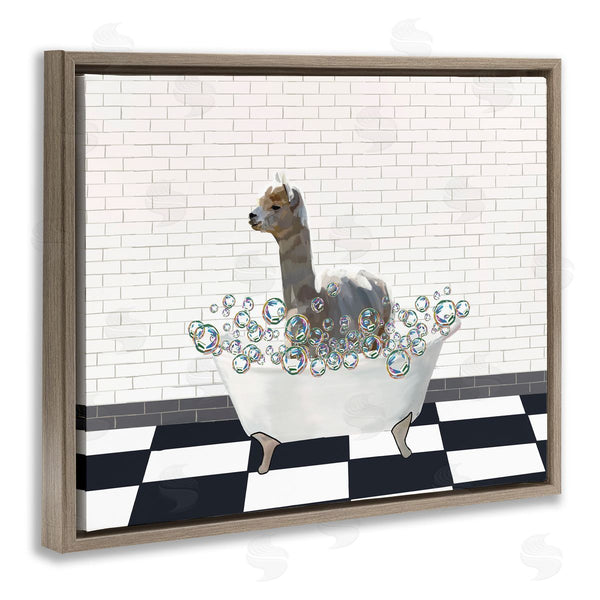 Stupell Industries Amelia Noyes | Llama Bathroom Tub Wall Art