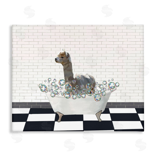 stupell industries Amelia Noyes | Llama Bathroom Tub Wall Art