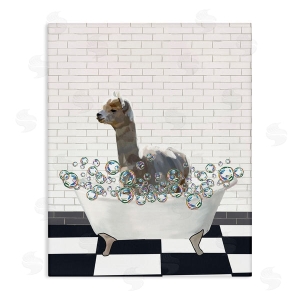 stupell industries Amelia Noyes | Llama in Bathtub Wall Art
