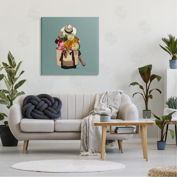 Stupell Industries Amelia Noyes | Mixed Flower Arrangement Backpack Summer Blooms Wall Art