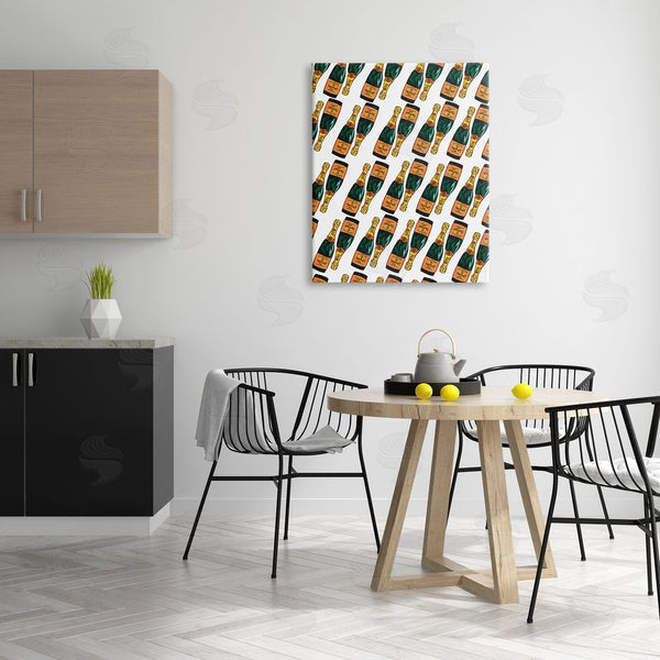 Stupell Industries Amelia Noyes | Pair Champagne Bottles Pattern Arrangement Alcohol Drink Wall Art