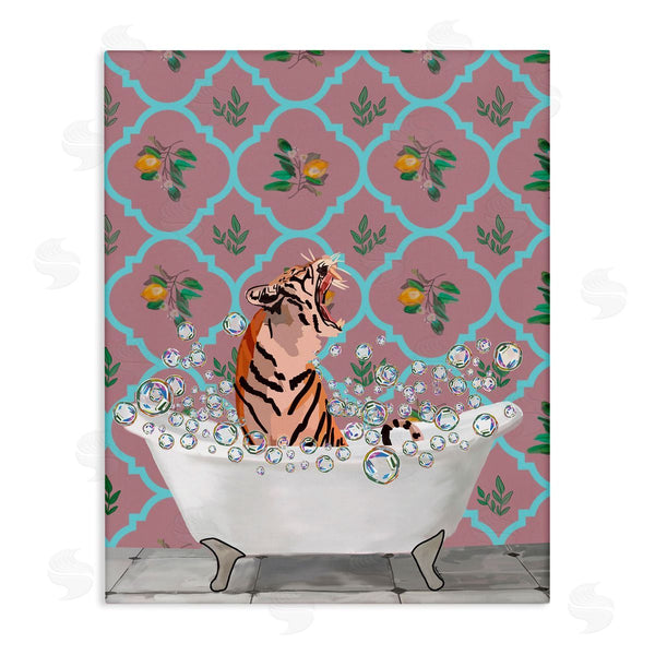 stupell industries Amelia Noyes | Roaring Tiger in Tub Wall Art