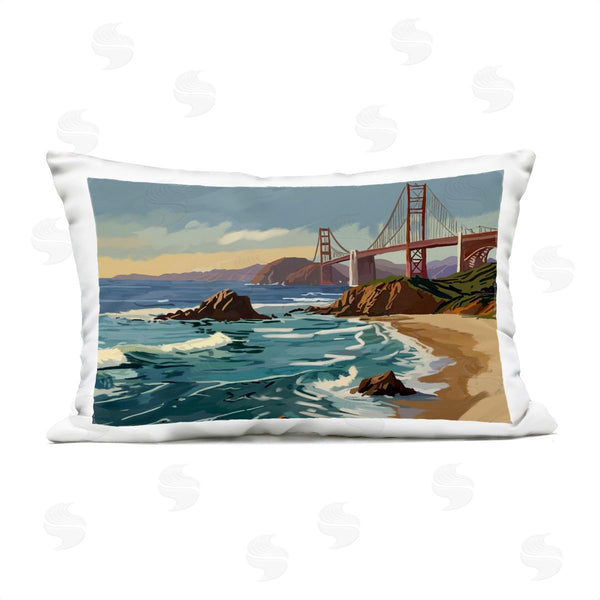 Stupell Industries Amelia Noyes | San Francisco Shoreline Printed Throw Pillow