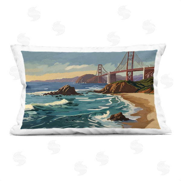 stupell industries Amelia Noyes | San Francisco Shoreline Printed Throw Pillow