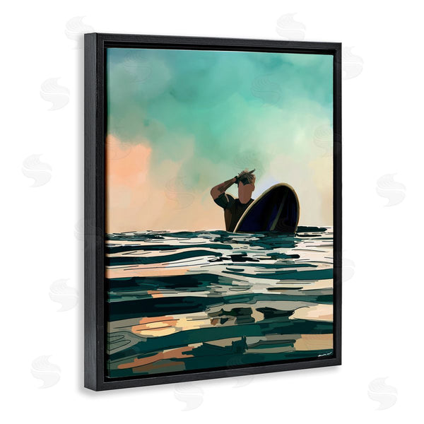 Stupell Industries Amelia Noyes | Surfer With Ocean Reflection Wall Art