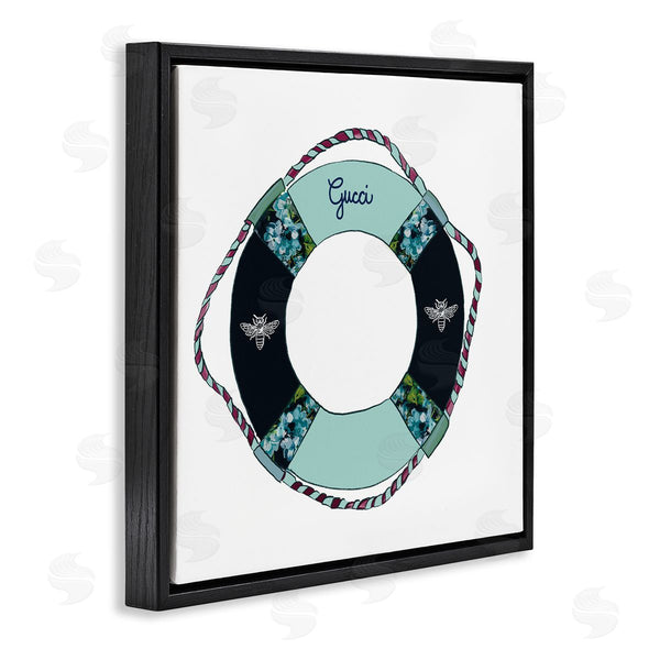 Stupell Industries Amelia Noyes | Trendy Nautical Life Buoy Glam Style Pattern Wall Art