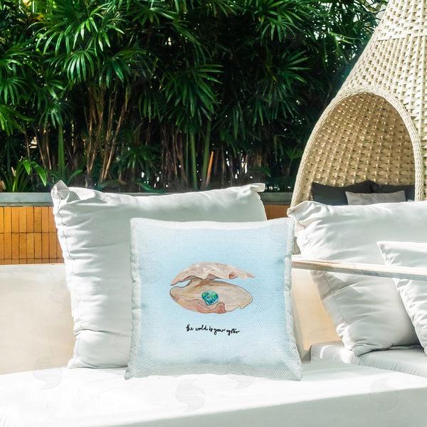 Stupell Industries Amelia Noyes | Uplifting Oyster Pearl Printed Throw Pillow