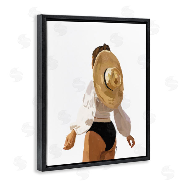 Stupell Industries Amelia Noyes | Woman Draped Sun Hat Tropical Summer Vacation Wall Art