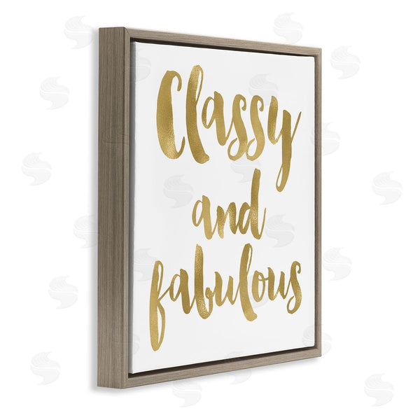 Stupell Industries Amy Brinkman | Classy And Fabulous Glam Detail Calligraphy Phrase Wall Art