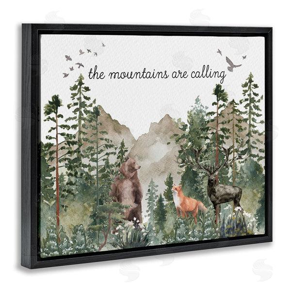 Stupell Industries Amy Brinkman | Mountains Are Calling Wilderness Animals Woodlands Trees Wall Art